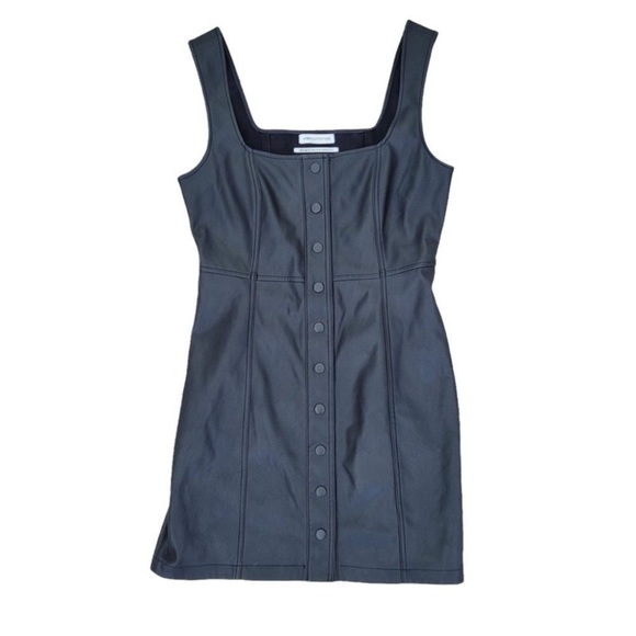 Urban Outfitters Faux Leather Button-Down Dress black size 8 - Picture 14 of 16